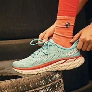 Hoka | Women's Aquarelle Eggshell Blue Clifton 8 One One Running Shoe Size 7.5B